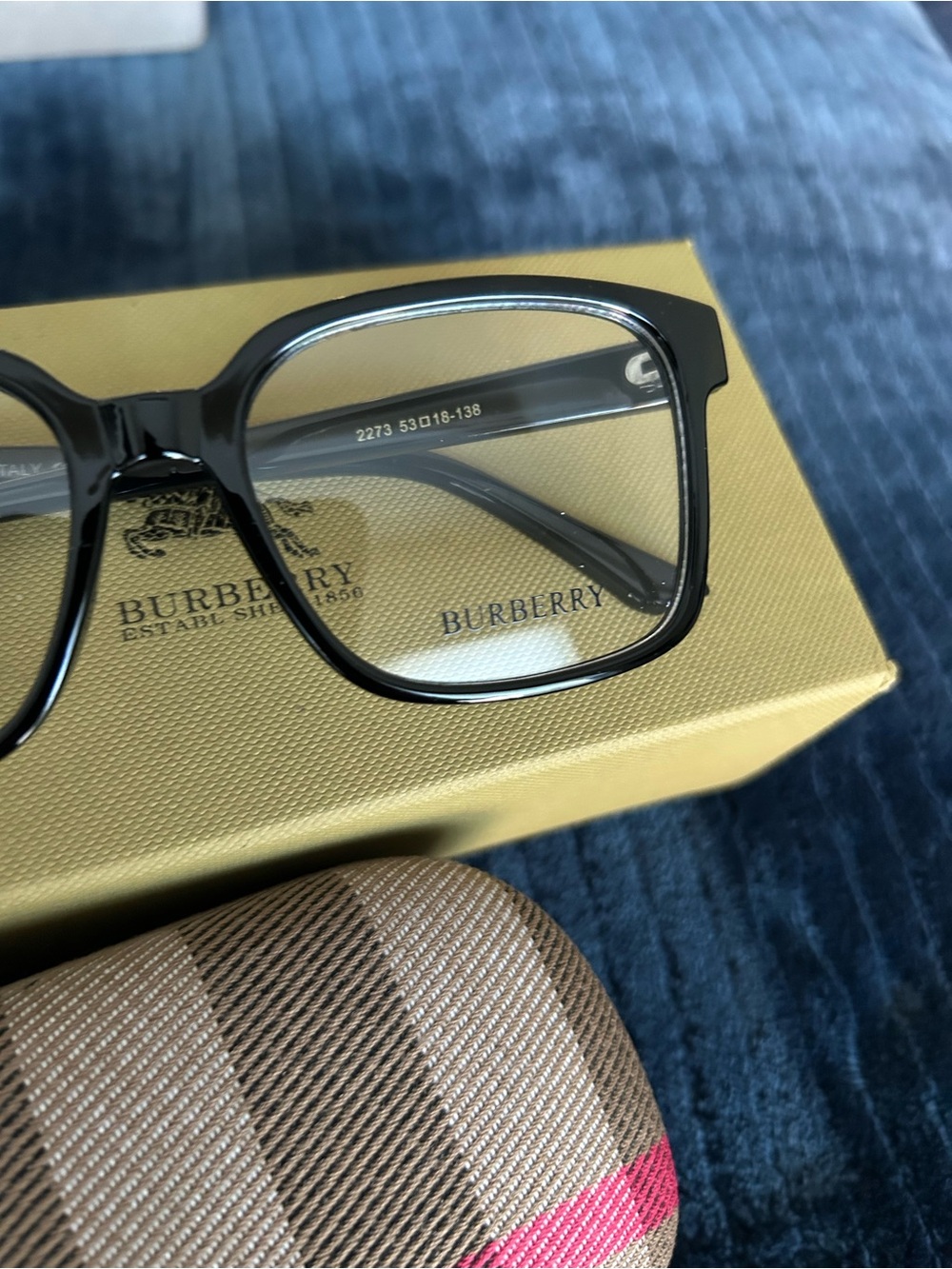 Burberry Black Rectangular Men’s Glasses - Picture 3 of 4